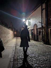 Our wonderful ghost walk tour guide. 