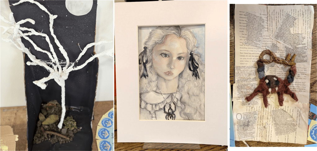 Sculpture, needlefelt, collage, and a beautiful portrait of Etta Starling. the diversity and effort involved in the artwork was amazing! 